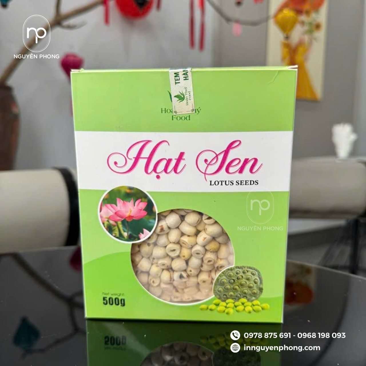In hộp giấy đựng hạt sen sấy đẹp, chuyên nghiệp, giá tốt
